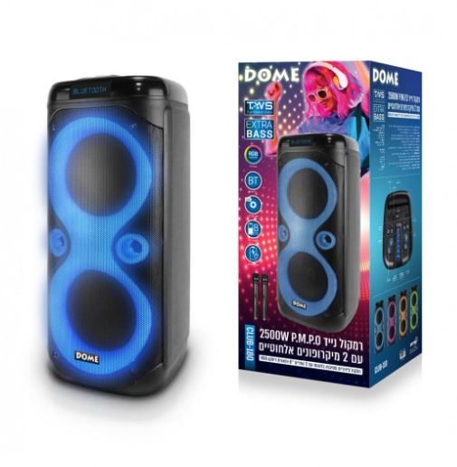 בידורית 2500W כולל 2 מיקרופונים אלחוטיים DOME CLUB-180 