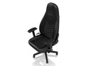 כיסא גיימינג NOBLECHAIRS ICON BLACK/PLATINUM WHITE בצבע שחור/לבן פלטינה