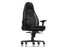 כיסא גיימינג NOBLECHAIRS ICON BLACK/PLATINUM WHITE בצבע שחור/לבן פלטינה