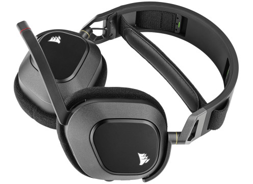 CORSAIR HS80 RGB WIRELESS PREMIUM GAMING HEADSET WITH SPATIAL AUDIO — CARBON