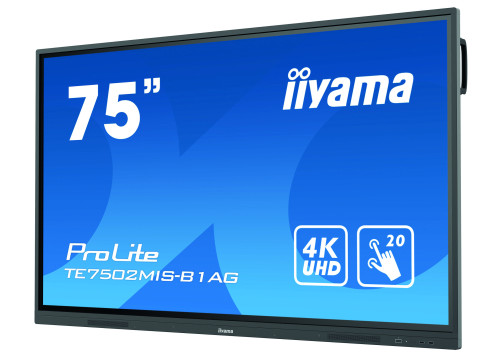 מסך מגע אינטראקטיבי בגודל 75 אינצ' IIYAMA 75" PROLITE VA 20PT TOUCH 4K INTERACTIVE