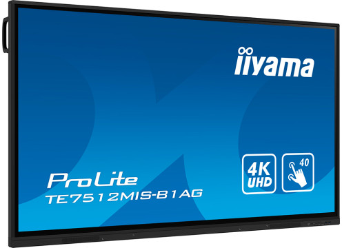 מסך מגע אינטראקטיבי בגודל 75 אינצ' IIYAMA 75" PROLITE IPS 40PT TOUCH 4K INTERACTIVE
