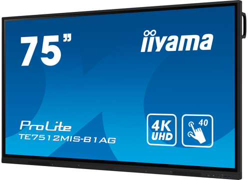 מסך מגע אינטראקטיבי בגודל 75 אינצ' IIYAMA 75" PROLITE IPS 40PT TOUCH 4K INTERACTIVE