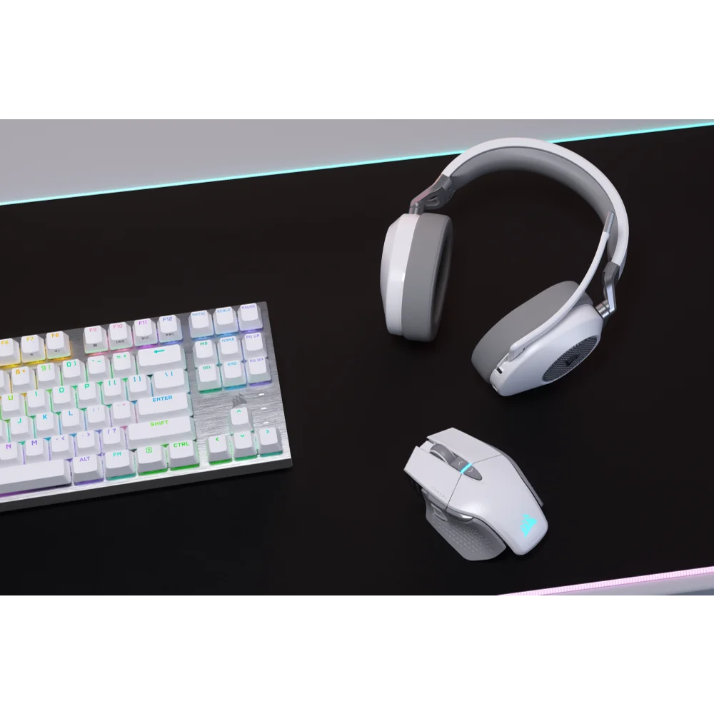 אוזניות גיימינג אלחוטיות CORSAIR HS65 SURROUND 7.1 – לבן