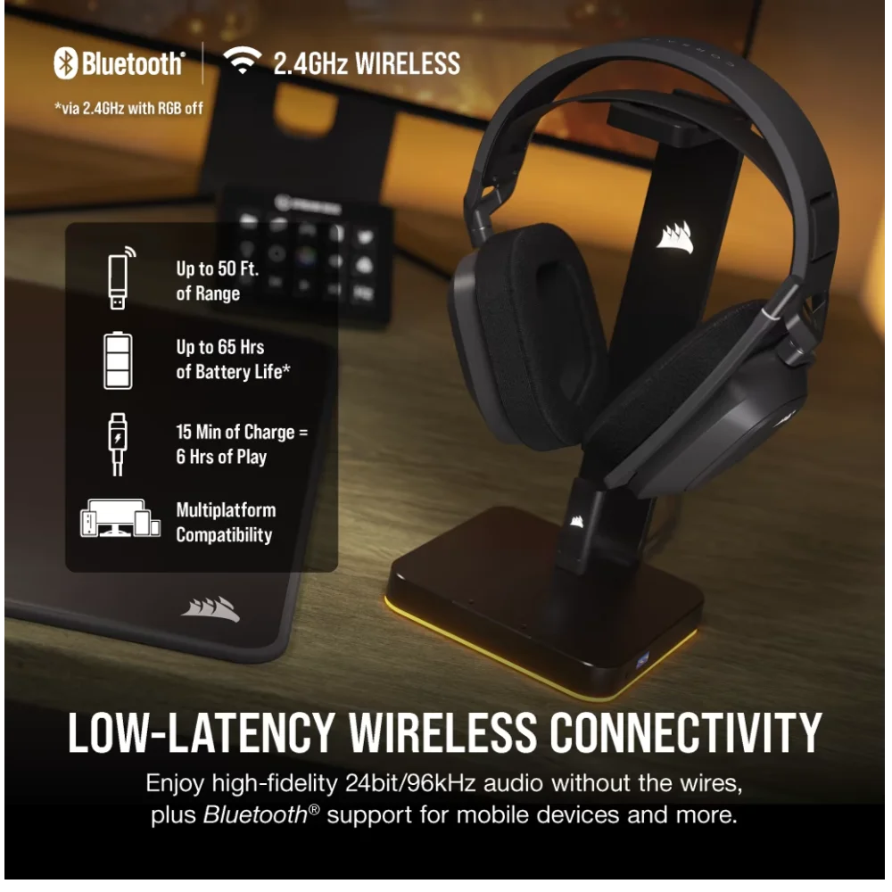 אוזניות גיימינג אלחוטיות CORSAIR HS80 MAX WIRELESS