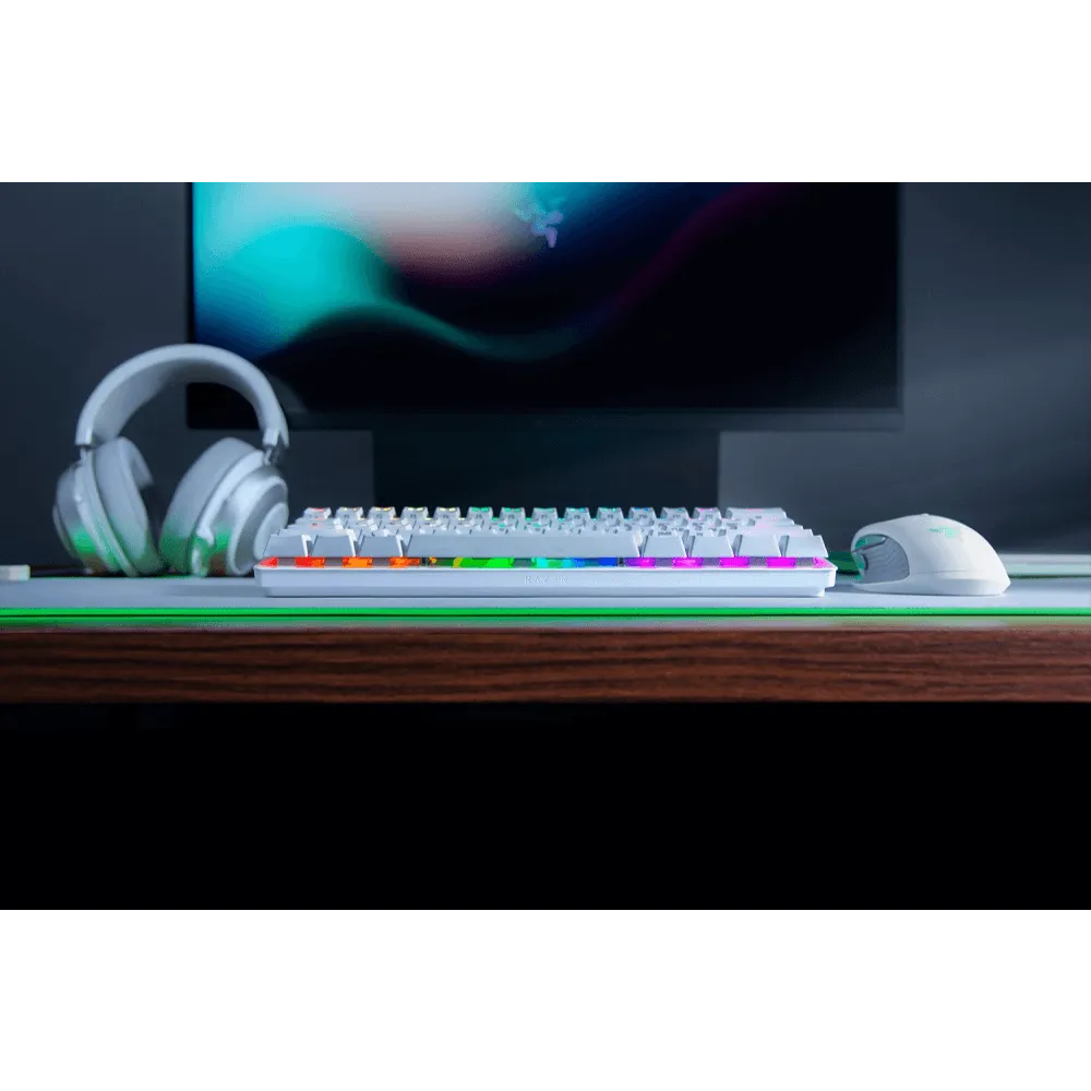 מקלדת אופטית צבע לבן RAZER HUNTSM MINI RED.S