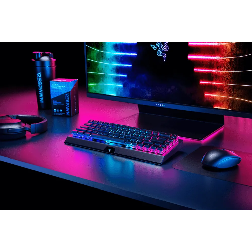 מקלדת מכנית אלחוטית Razer BlackWidow V3 Mini HyperSpeed - Green Switch