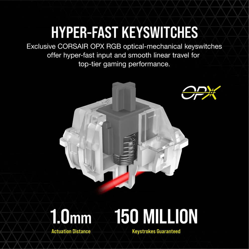מקלדת גיימינג מכנית K100 CORSAIR OPX Switch — Black