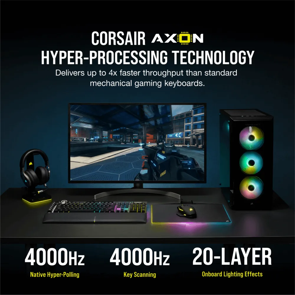 מקלדת גיימינג מכנית K100 CORSAIR OPX Switch — Black