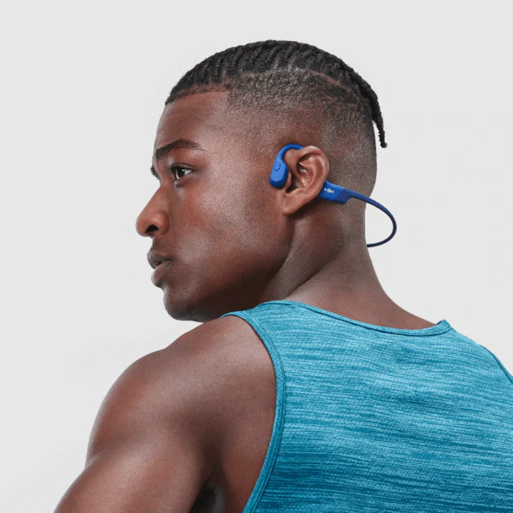 אוזניות ספורט אלחוטיות OPENRUN SHOKZ בצבע כחול
