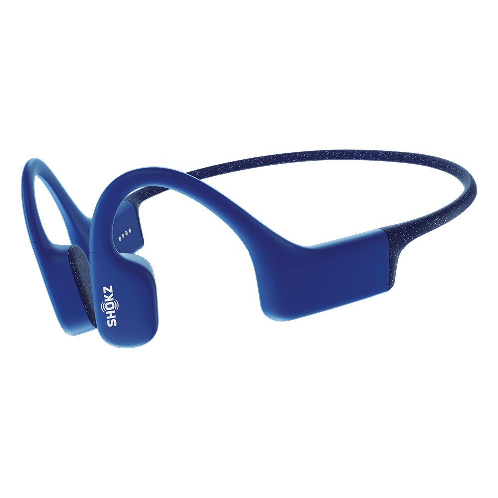 אוזניות ספורט עצםMP3+שחיה SHOKZ OPENSWIM צבע כחול