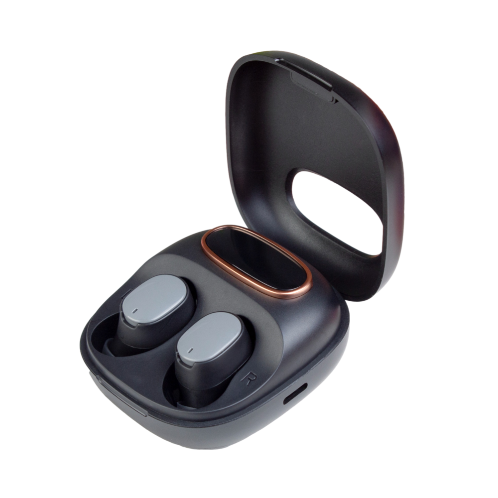 אוזניות אלחוטיות נטענות מבית MIRACASE דגם TRUE WIRELESS EARBUDS MTWS120 בצבע שחור
