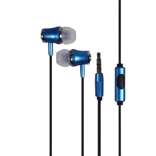 אוזניות חוטיות + מיקרופון Sliver Line FDH-105 - כחול