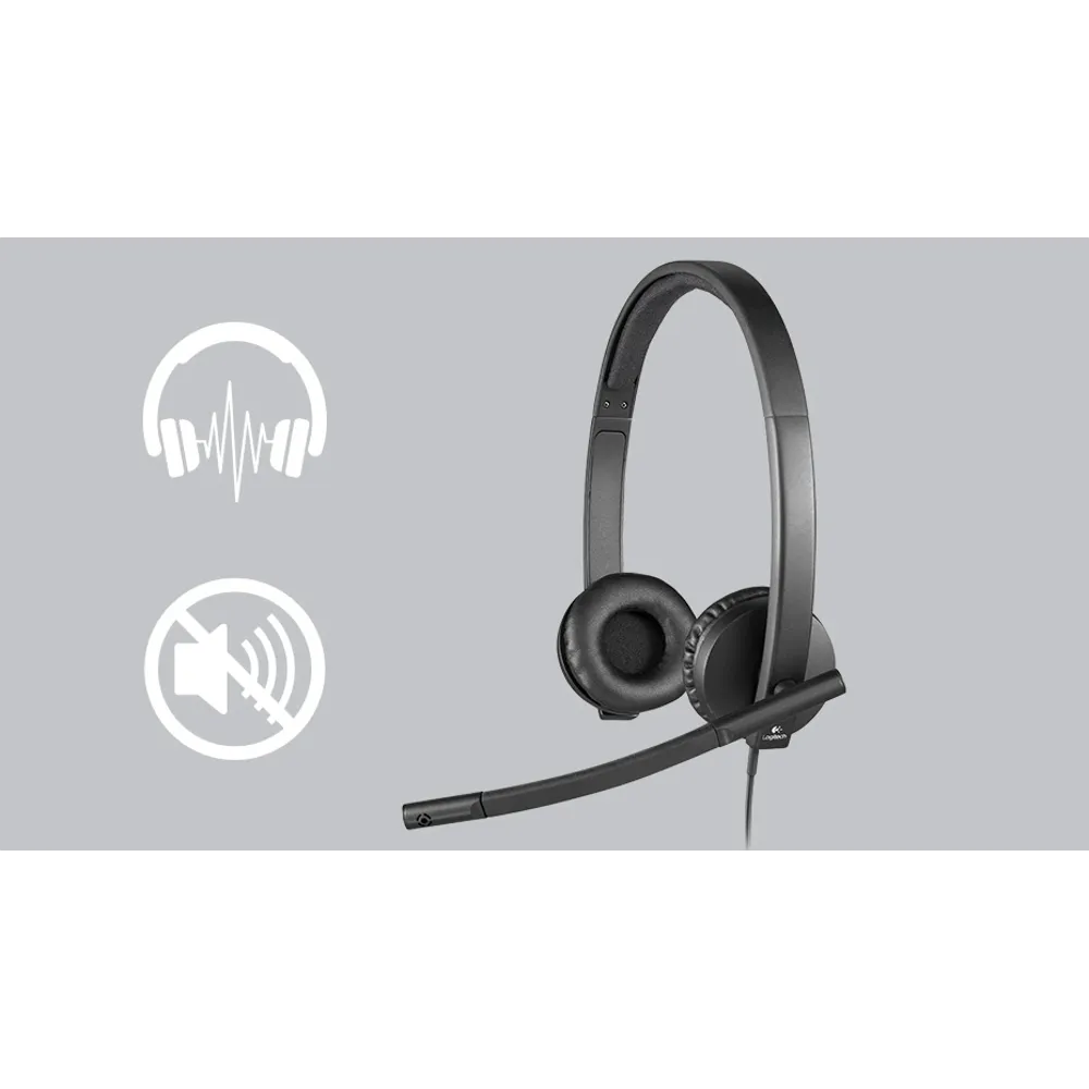 אוזניות סטריאו עם מיקרופון Logitech USB H570e Retail