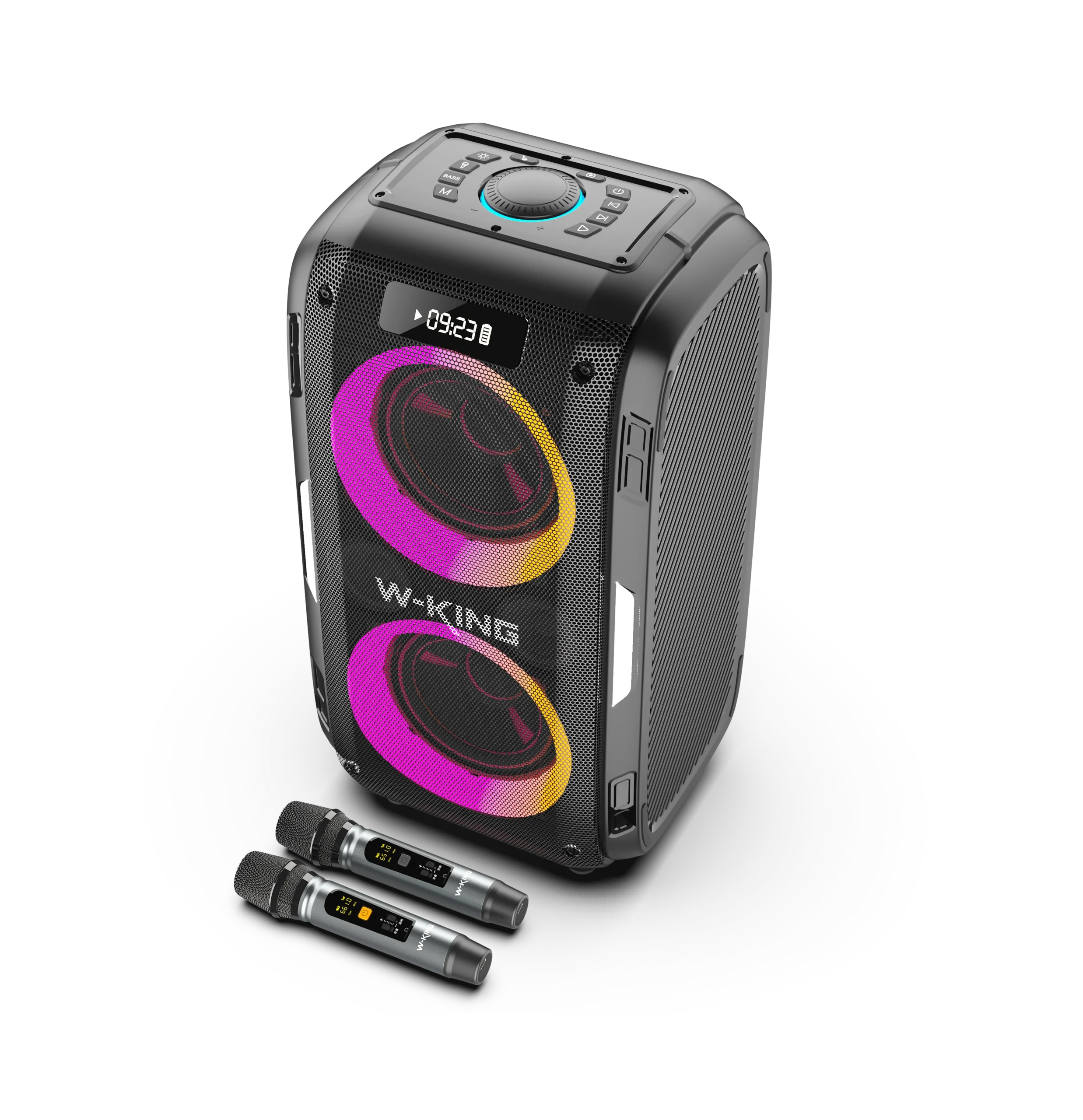 בידורית + 2 מיקרופונים W-KING T9 PRO 120W