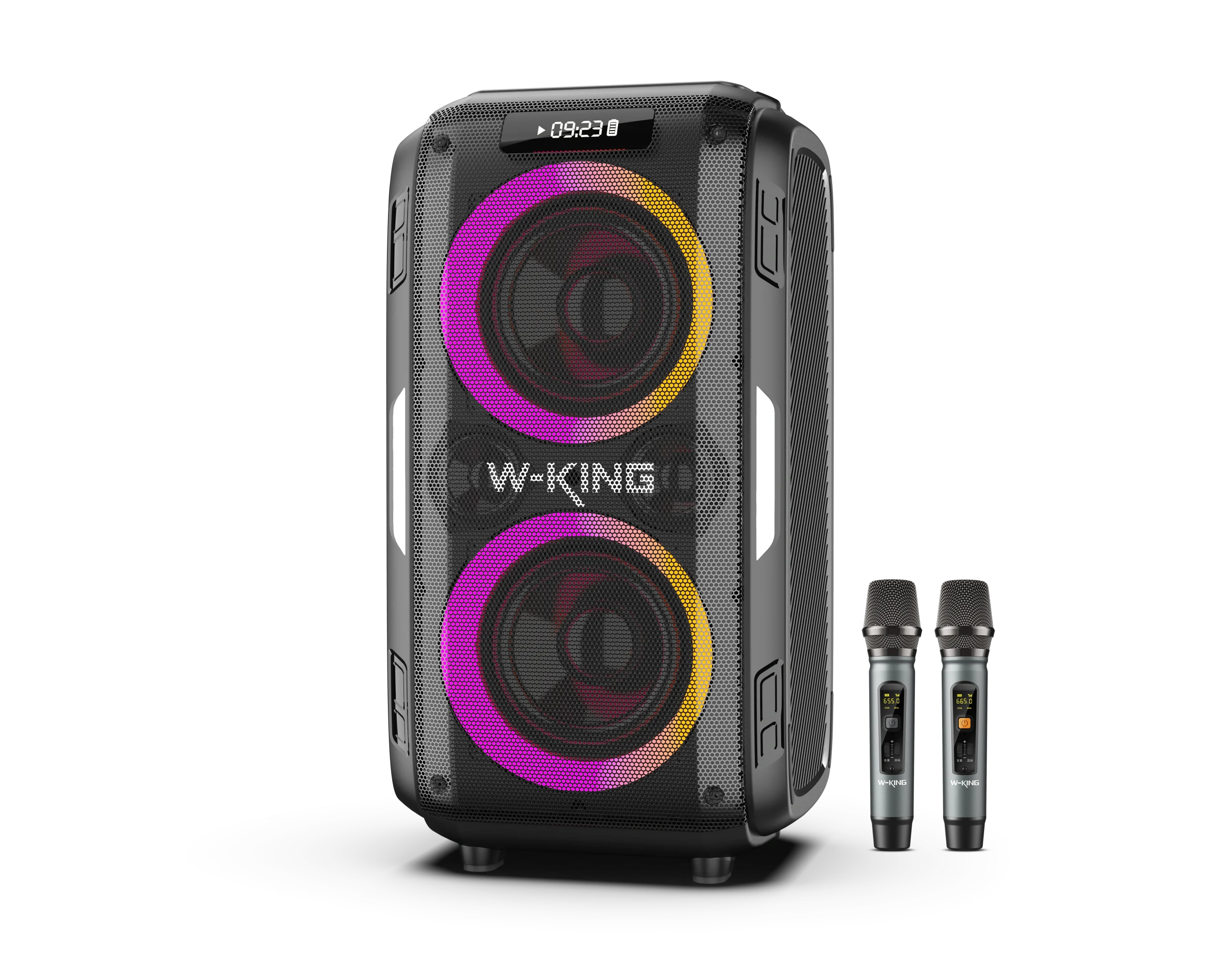 בידורית + 2 מיקרופונים W-KING T9 PRO 120W