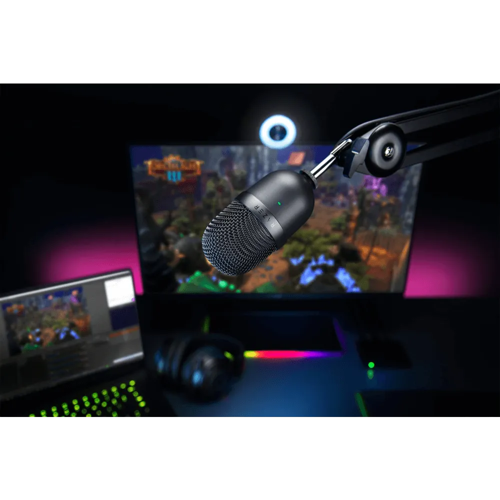 מיקרופון בצבע לבן מבית RAZER דגם SEIREN MINI MERCU