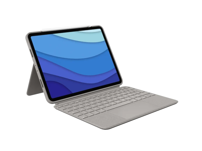 מארז מקלדת נרתיק Logitech COMBO TOUCH - עבור iPad Air (שחור ואפור)