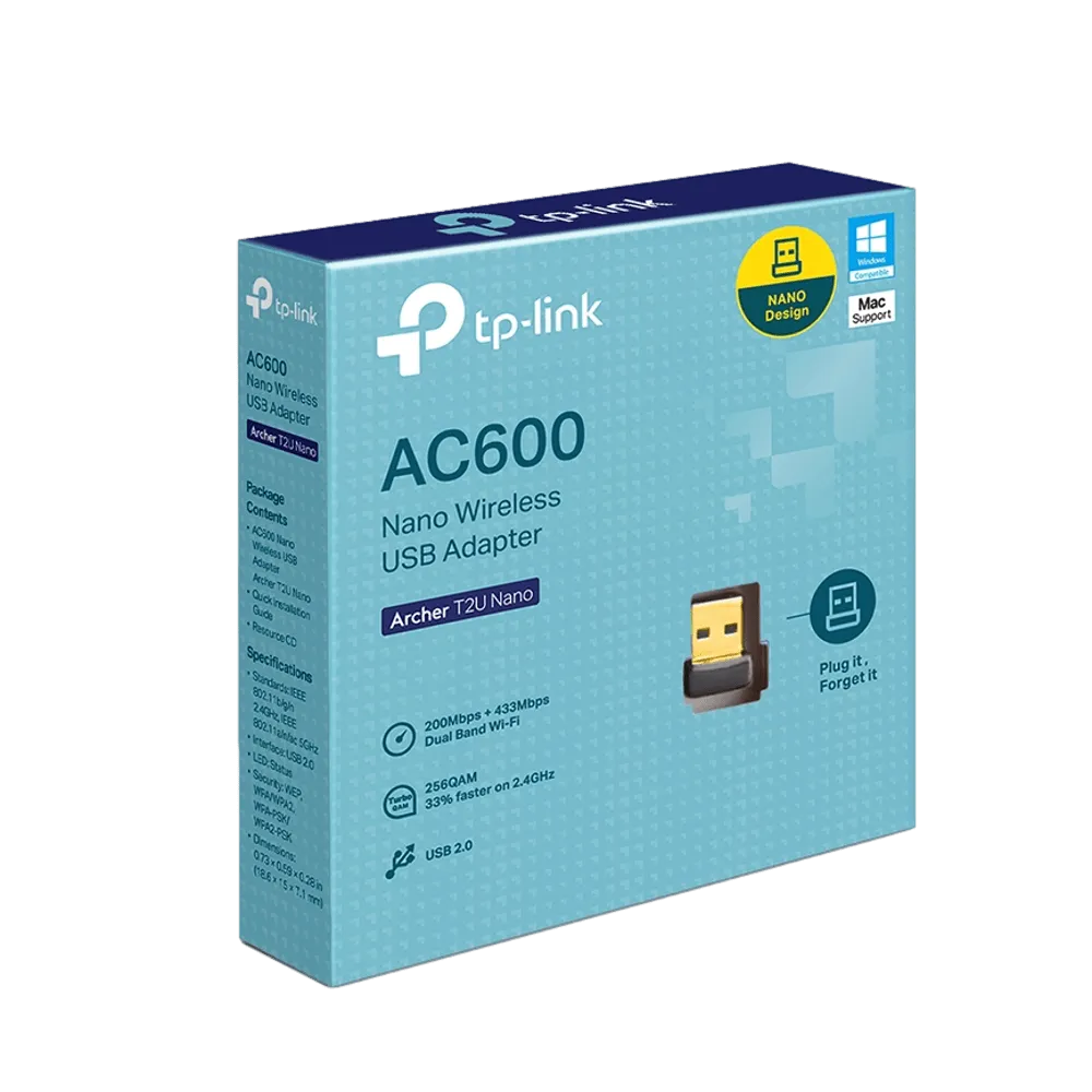 כרטיס רשת Tp-Link ARCHER T2U Nano 600MBPS USB