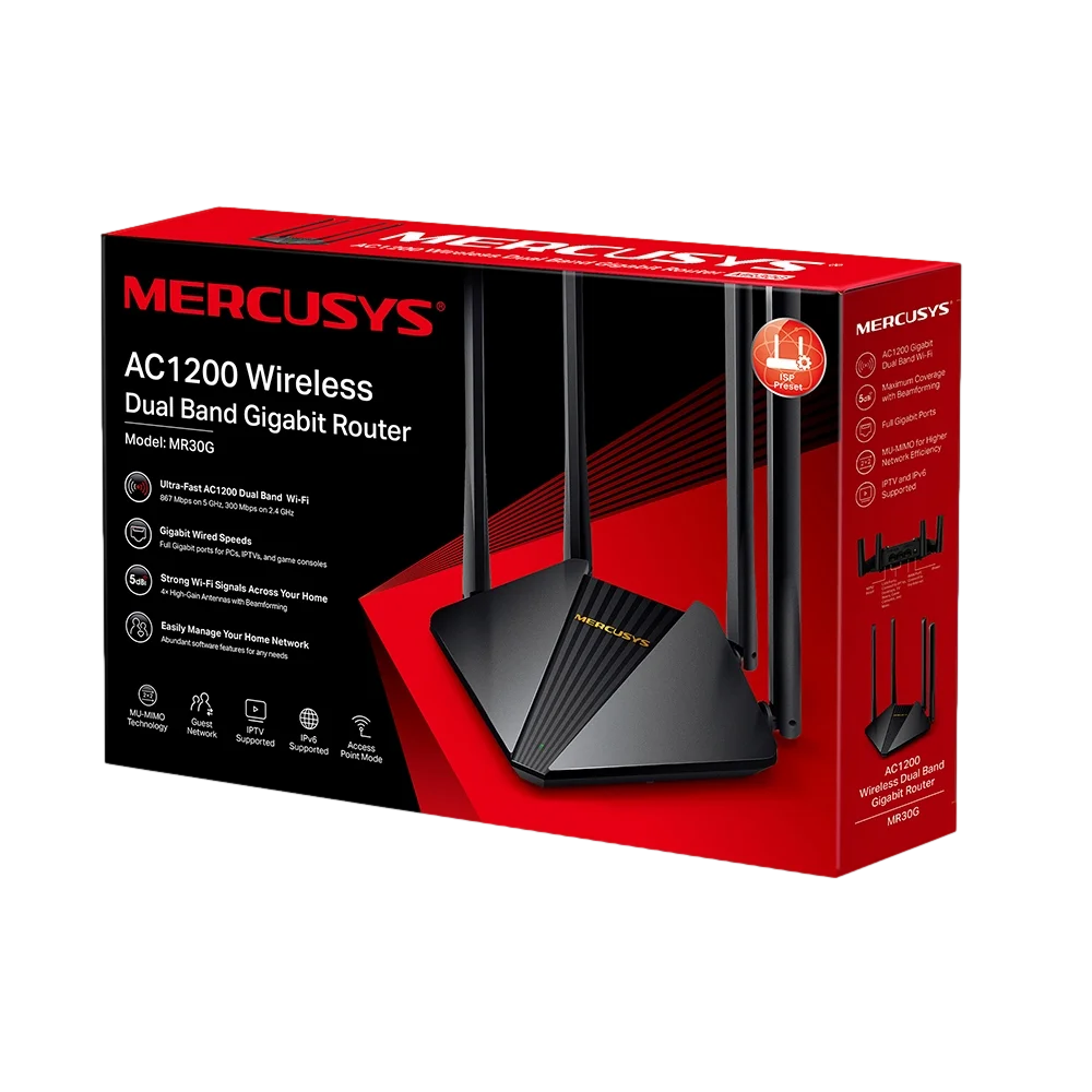 נתב / אקסס פוינט ‏Mercusys MR30G AC1200‎