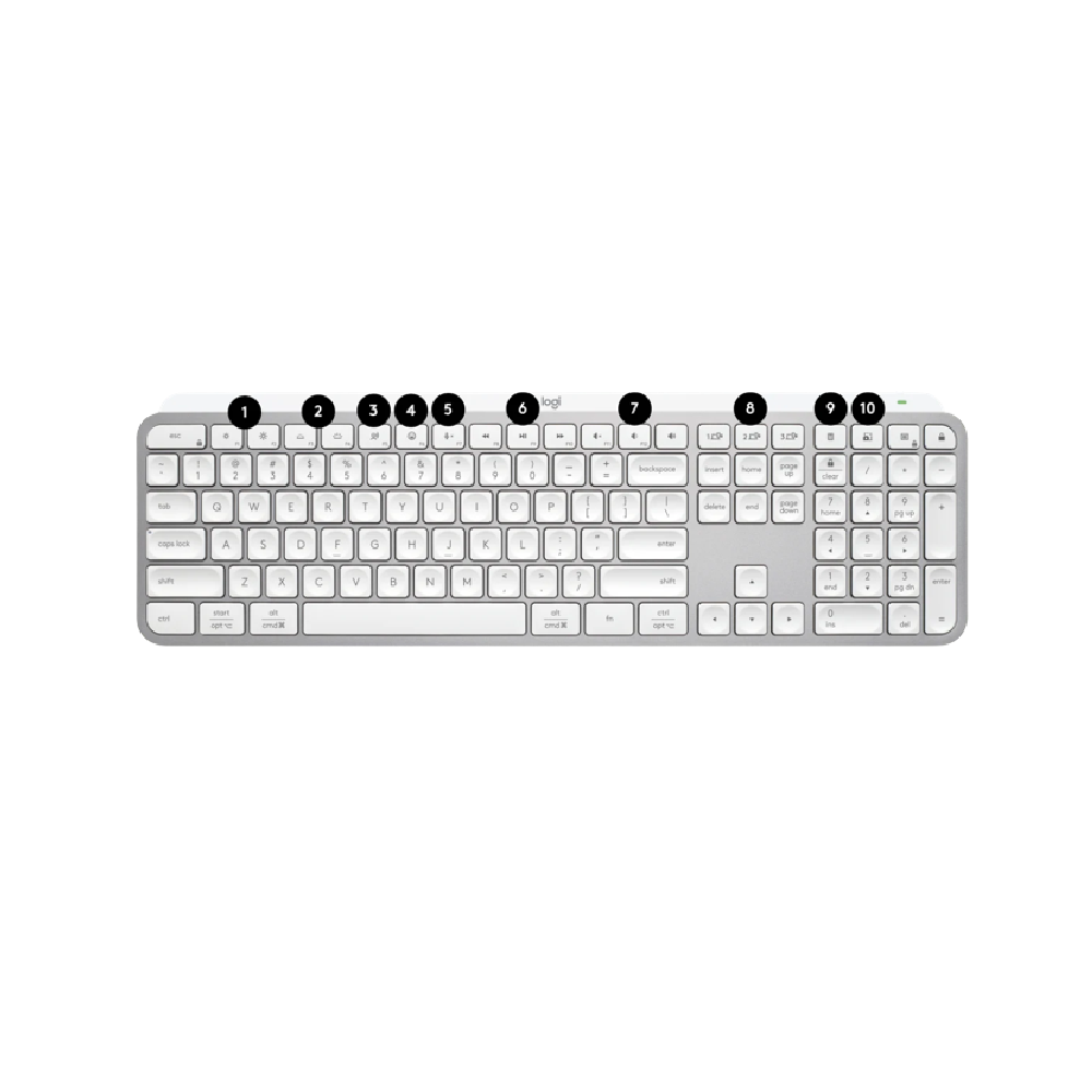 מקלדת אלחוטית מוארת Logitech MX Keys S – צבע לבן