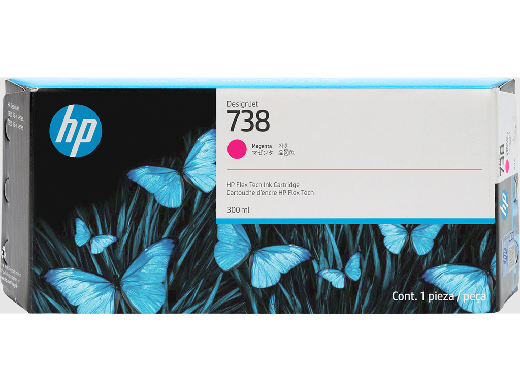 דיו אדום מקורי HP 676M7A 738 300ml  