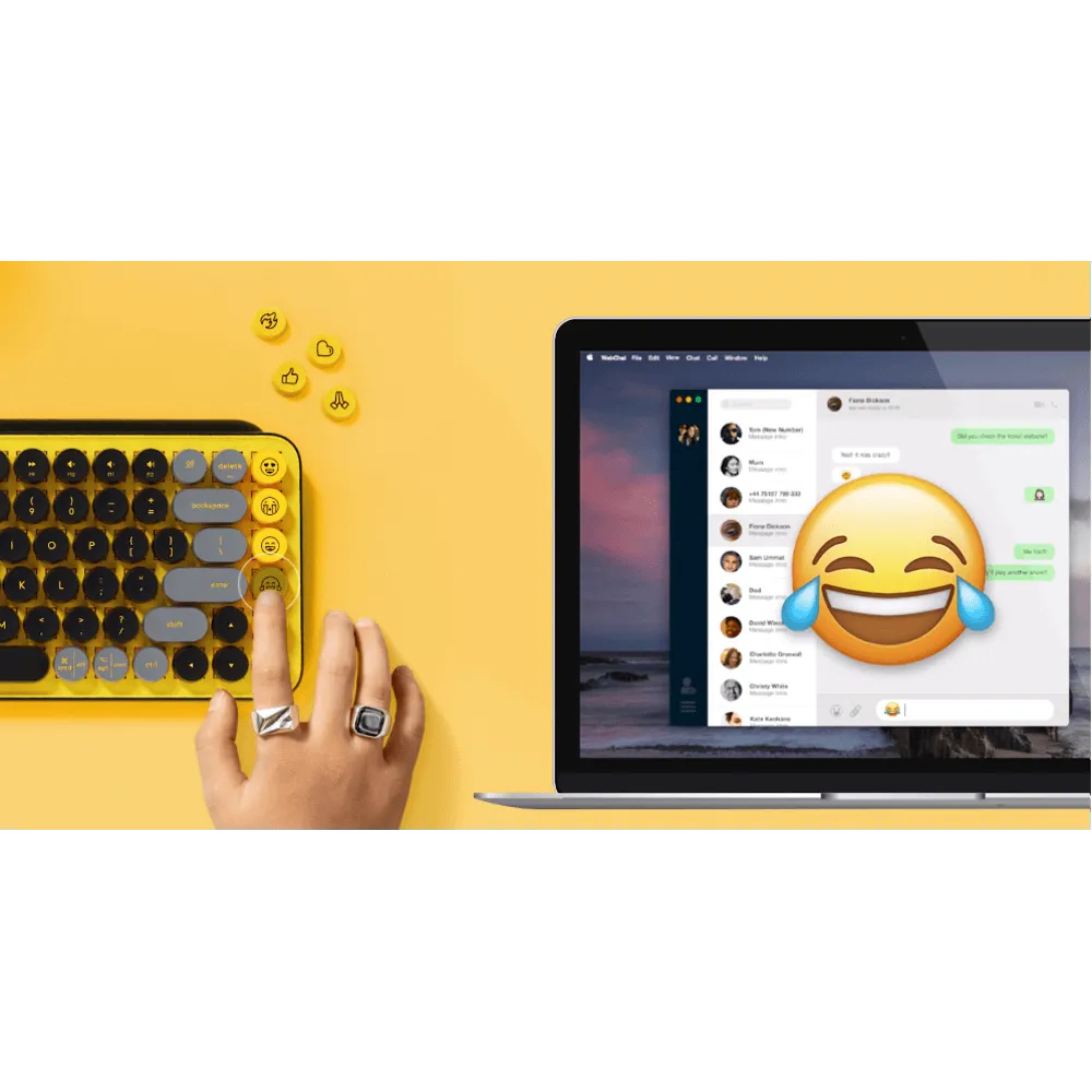 מקלדת מכאנית אלחוטית שחור צהוב LOGITECH POP KEYS
