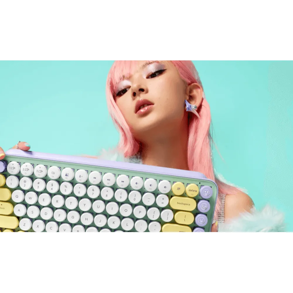 מקלדת מכאנית אלחוטית סגול, לבן, צהוב, מנטה צהוב LOGITECH POP KEYS