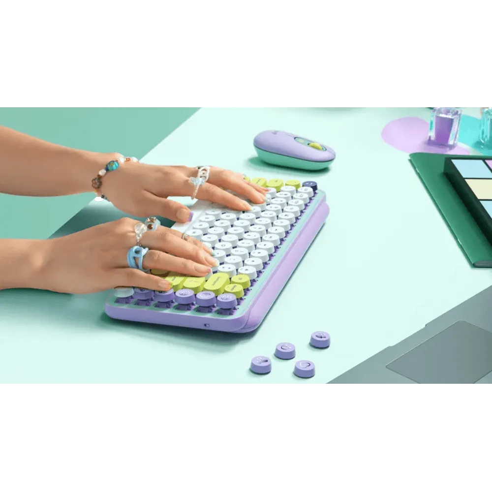 מקלדת מכאנית אלחוטית סגול, לבן, צהוב, מנטה צהוב LOGITECH POP KEYS