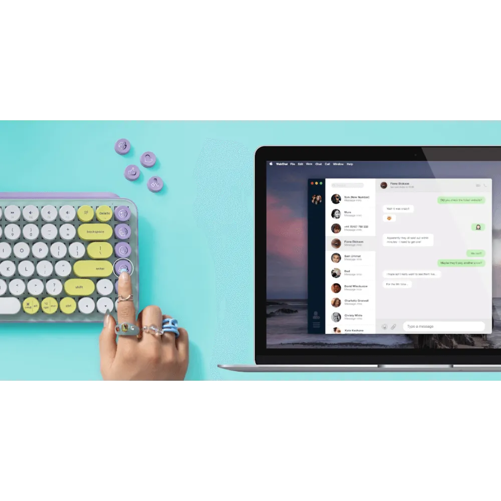 מקלדת מכאנית אלחוטית סגול, לבן, צהוב, מנטה צהוב LOGITECH POP KEYS