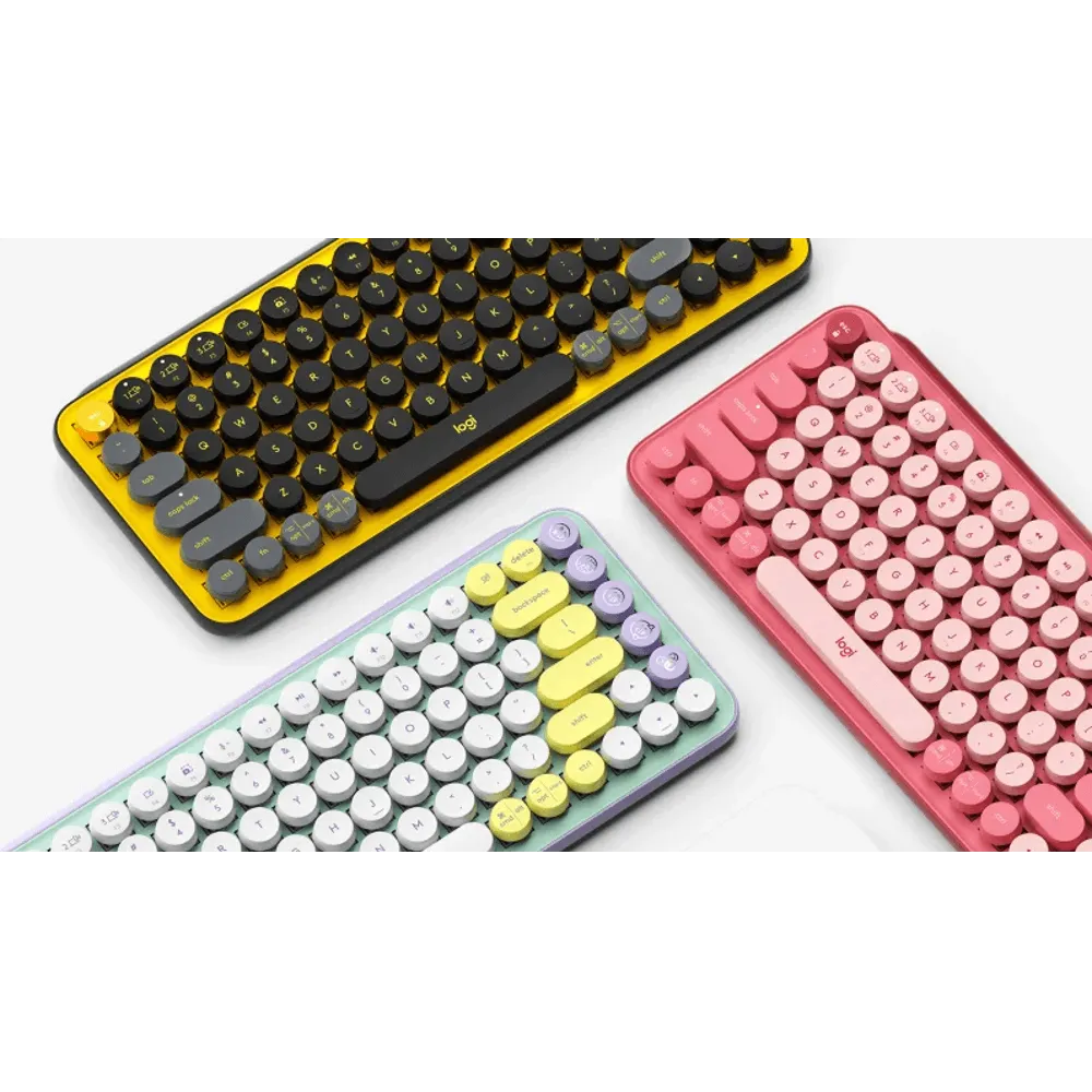 מקלדת מכאנית אלחוטית אודם, ורוד LOGITECH POP Keys