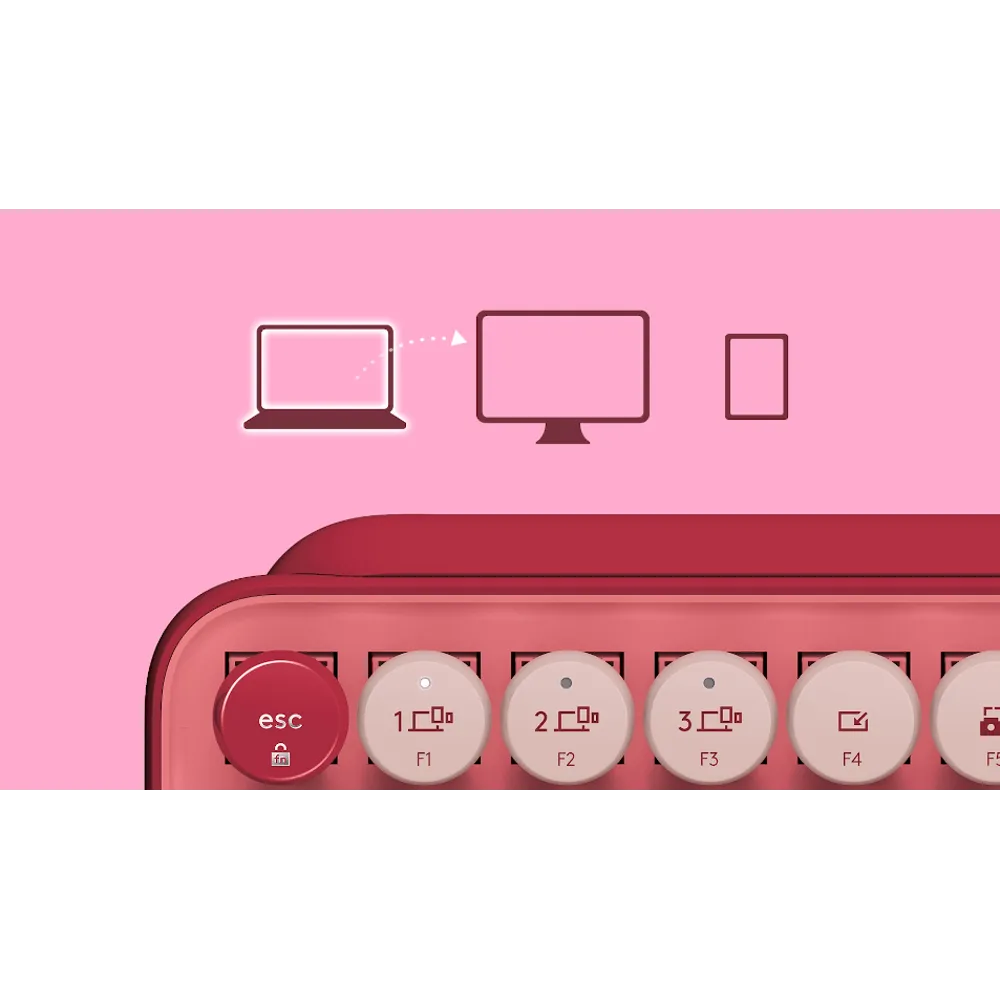 מקלדת מכאנית אלחוטית אודם, ורוד LOGITECH POP Keys