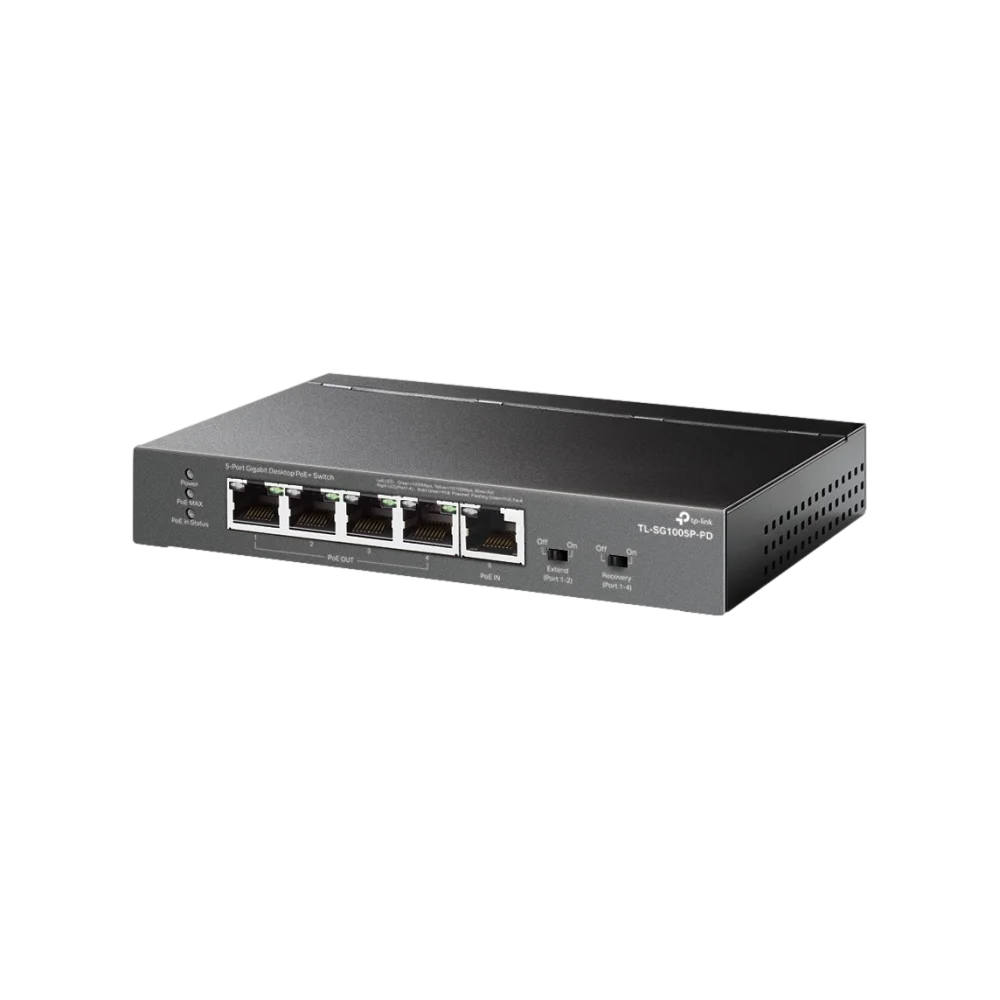 מתג מתכת שולחני SG1005P-PD POE++ 1+4POE+ 63W GIGA