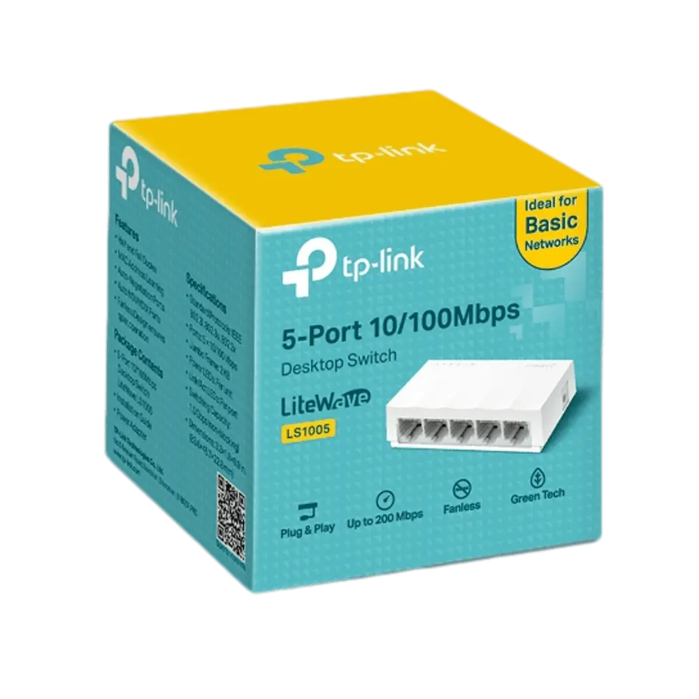 מתג שולחני 5 יציאות במהירות 10/100 דגם: LS1005 מבית TP-Link