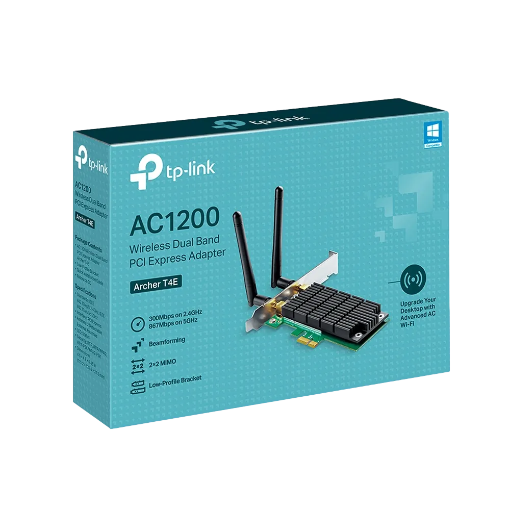 כרטיס רשת AC1200 Wireless Dual Band PCI Express T4E מבית TP-LINK