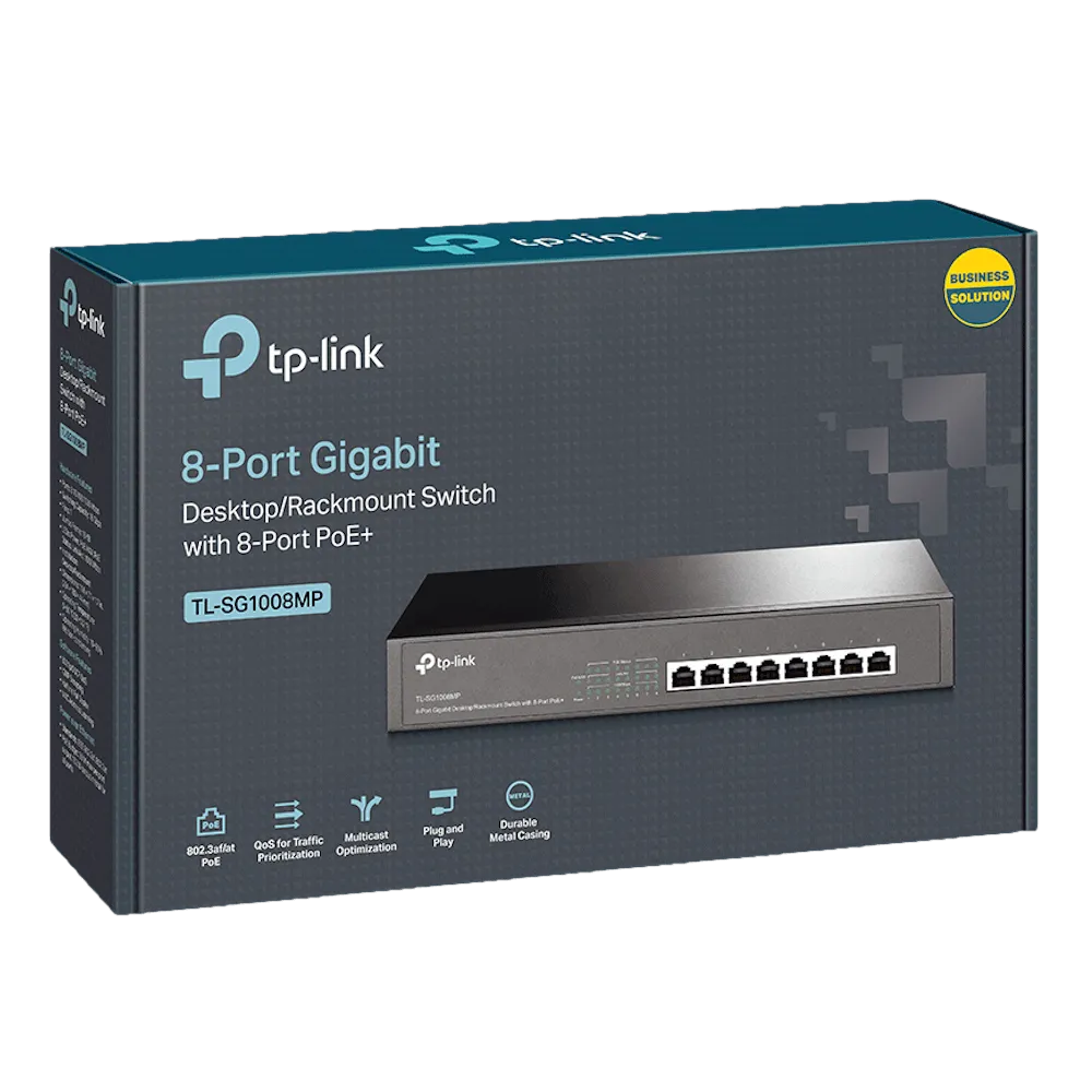 מתג 8-Port Gigabit Desktop/Rackmount Switch with 8-Port PoE+ מבית TP-LINK