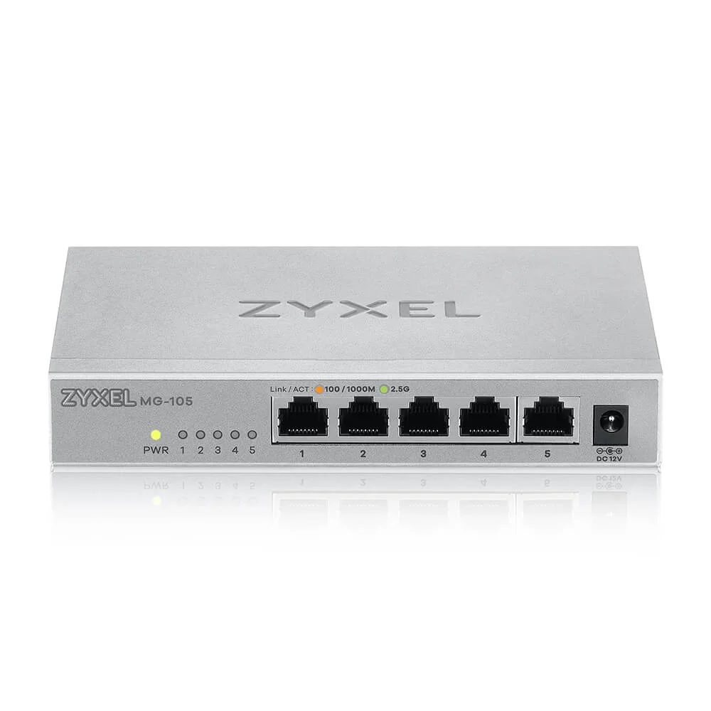 מתג מתכתי 5 פורטים 2.5G ‏‎ MG-105‎‏‏‏‏Zyxel
