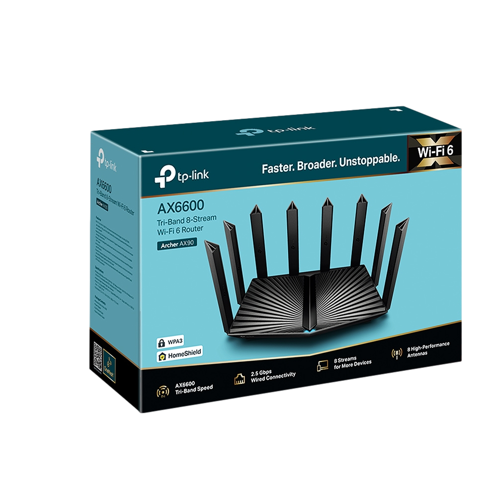 נתב Tp-Link ARCHER AX90 AX6600 Tri-Band Wi-Fi 6