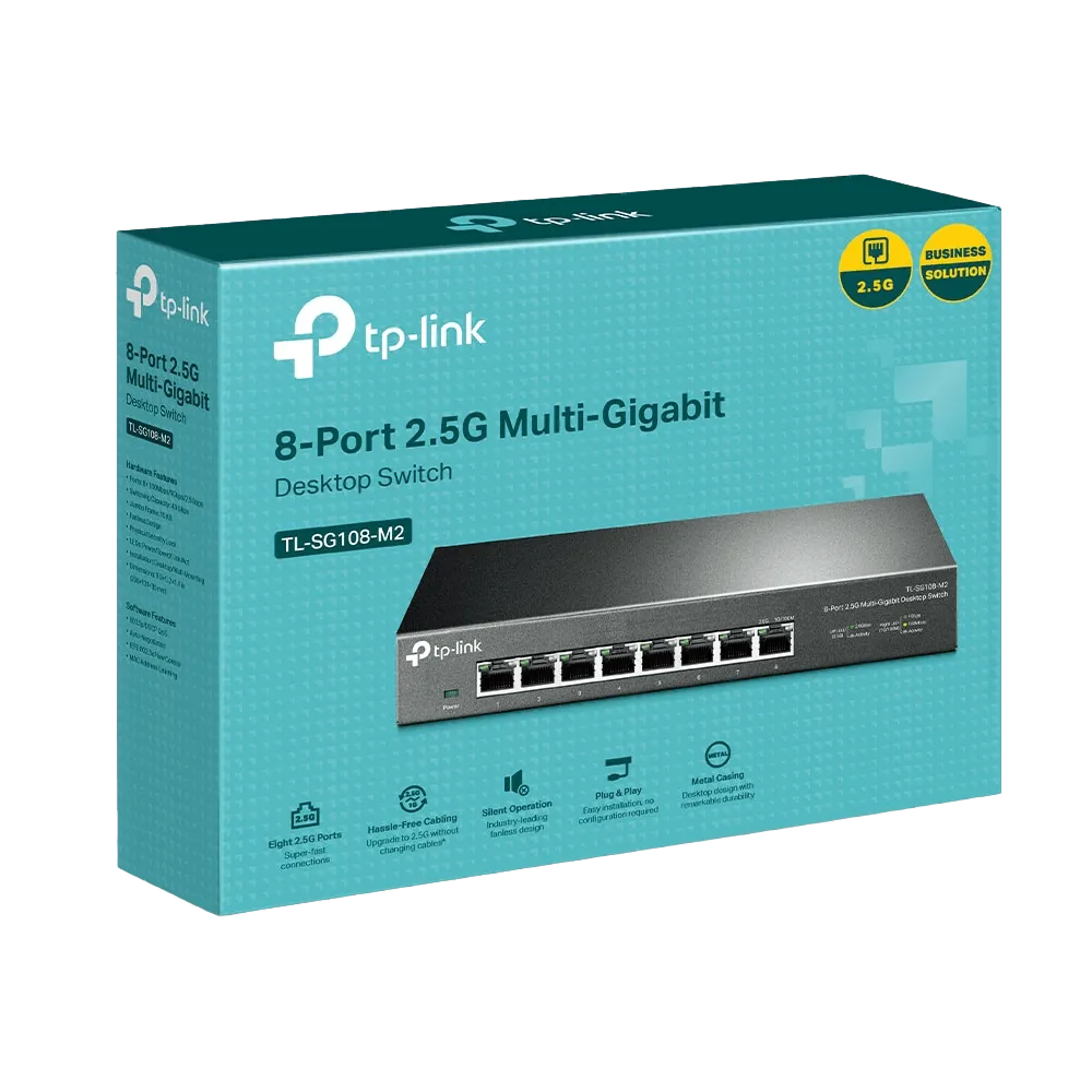 מתג מתכת במהירות TP-Link SG108-M2 8 port 2.5Gbps