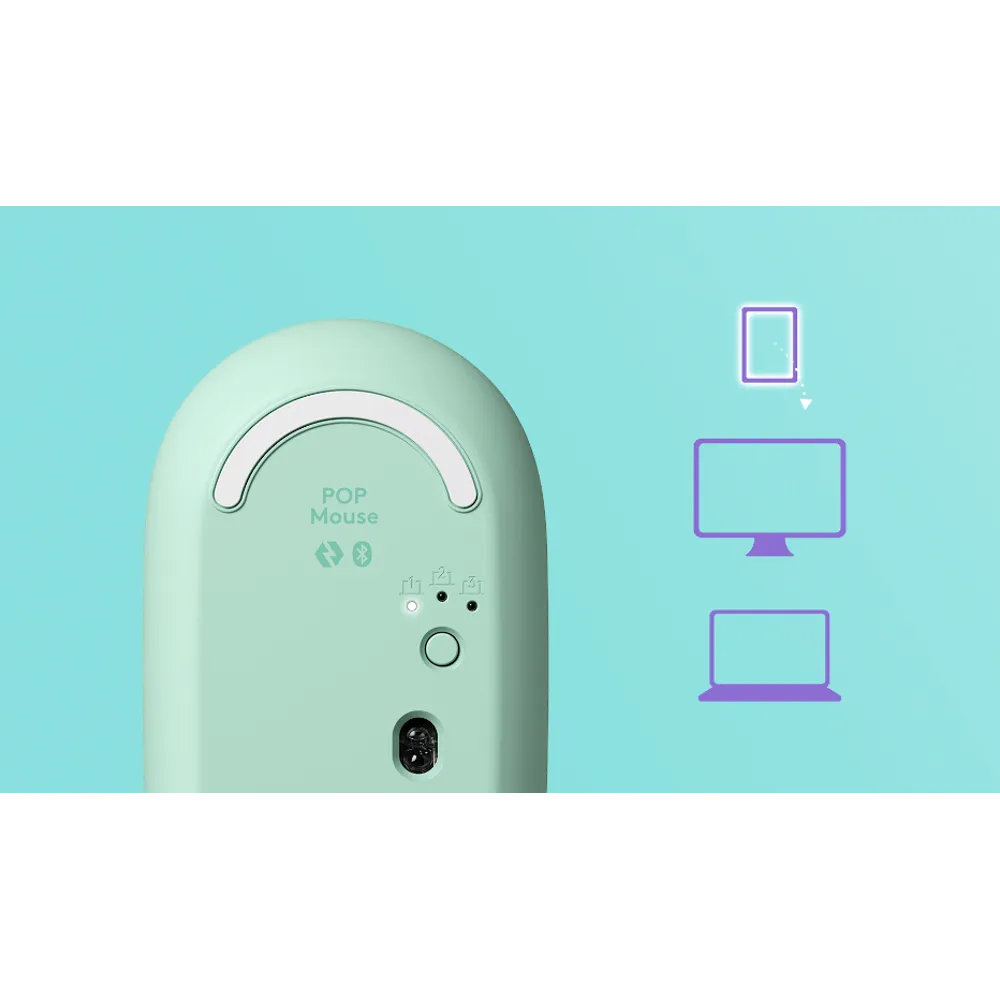 עכבר סגול,מנטה,צהוב LOGITECH POP 2.4GHZ/BT