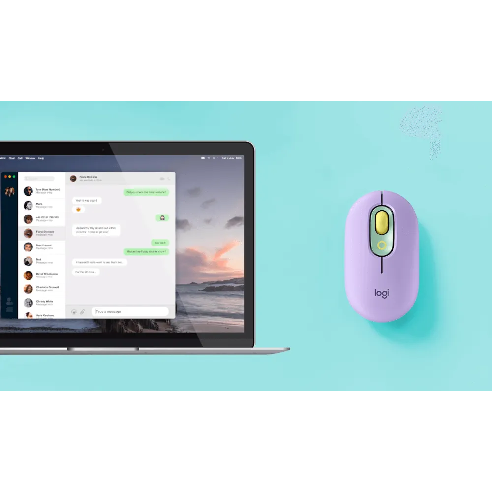 עכבר סגול,מנטה,צהוב LOGITECH POP 2.4GHZ/BT