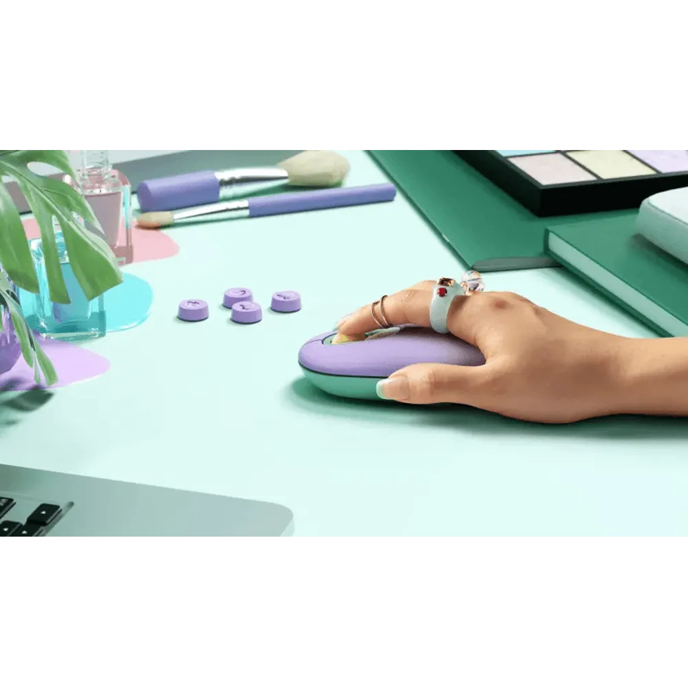 עכבר סגול,מנטה,צהוב LOGITECH POP 2.4GHZ/BT