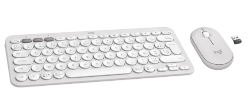סט מקלדת ועכבר Logitech PEBBLE 2 COMBO K380S +M350S- צבע לבן