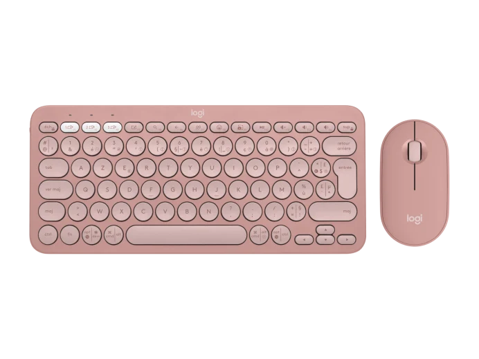 סט מקלדת ועכבר Logitech PEBBLE 2 COMBO K380S +M350S- צבע ורוד