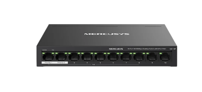 מתג 5 גיגה 0P 10/100 8+2 POE+ 65W L.Range 250m