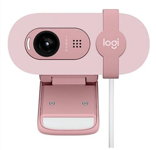 מצלמת רשת Logitech BRIO 100 FHD Webcam ROSE