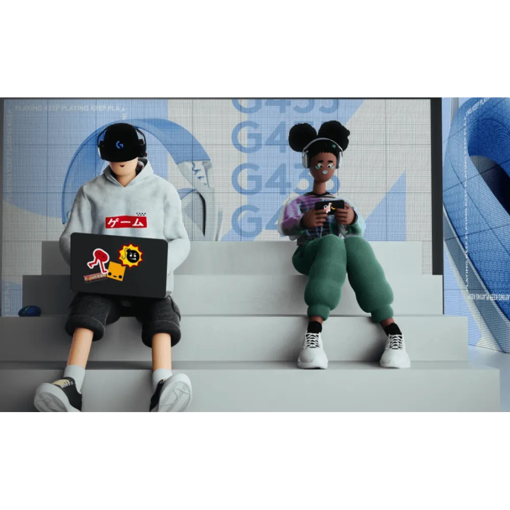  אוזניות אלחוטיות צבע כחול דגם Logitech G435 Wireless 