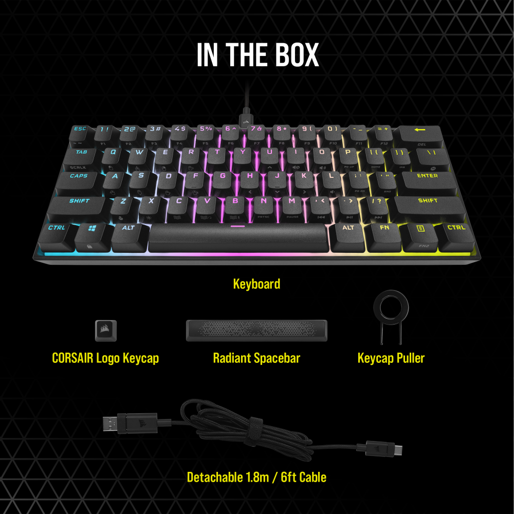  מקלדת מכנית CORSAIR K65 RGB MINI 