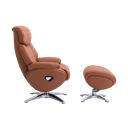  כורסת נוחות מעור + הדום (חום) BENDA 