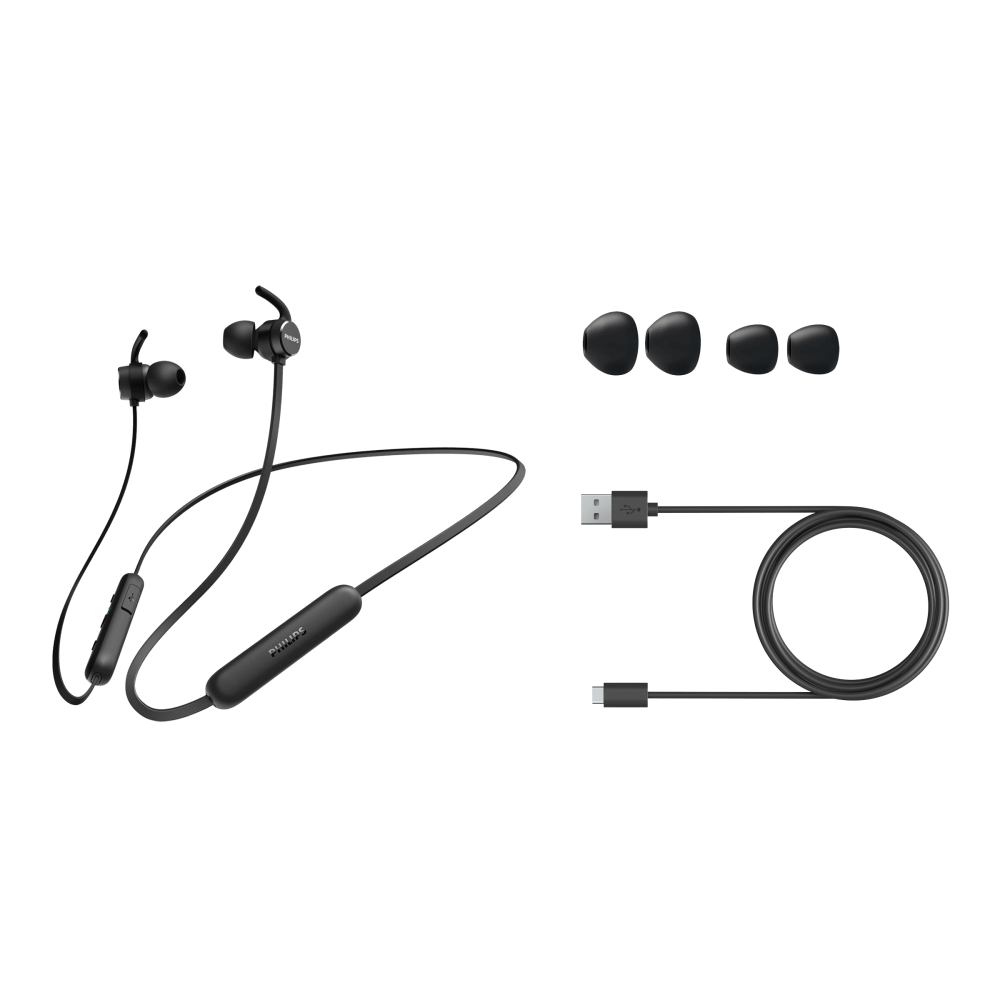  אוזניות כפתור אלחוטיות PHILIPS In-ear wireless headphones בצבע שחור 